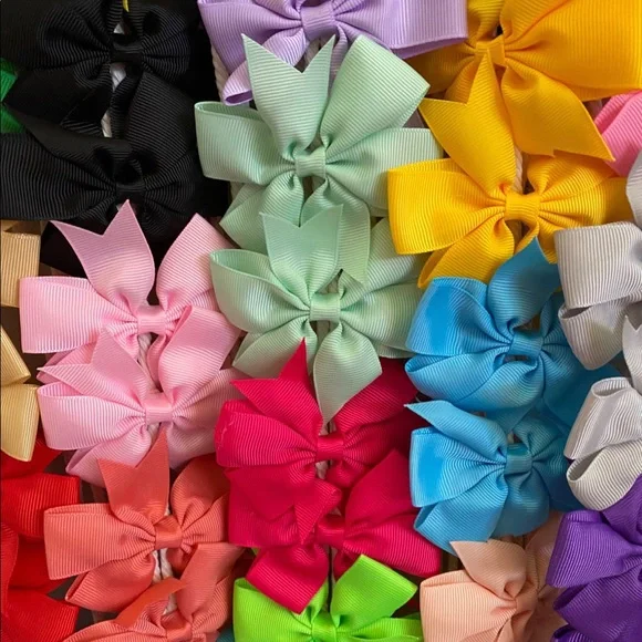 COPY - NWT 40Piece 3 Inch Boutique Grosgrain Ribbon Pinwheel Hair Bows Alligato…